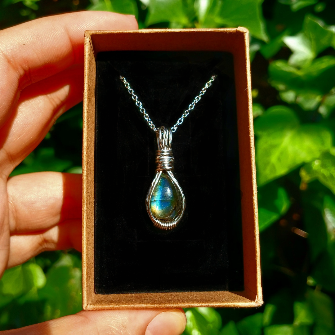 Mini Colar "Forever One" de Labradorite multicolor - Coleção de Outono
