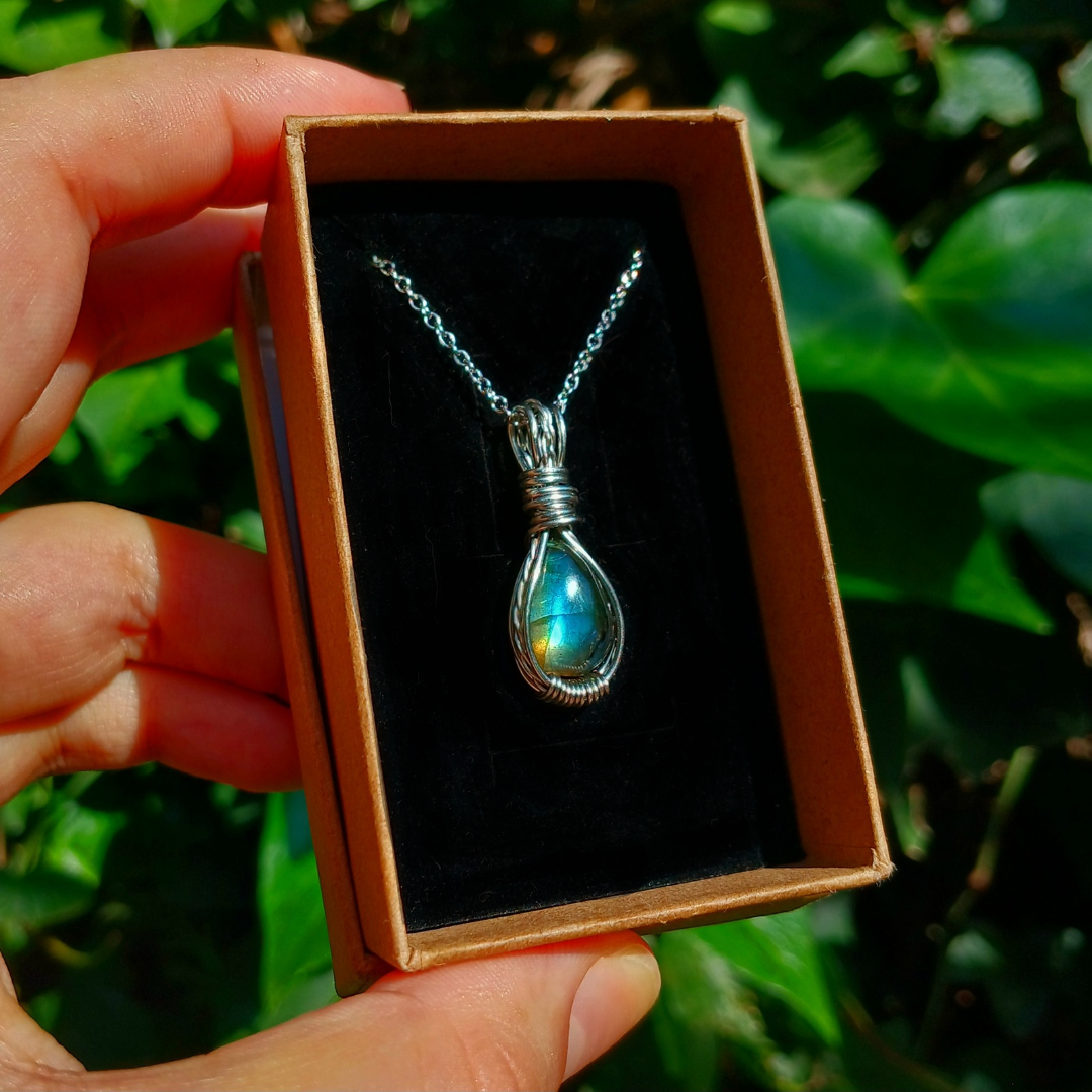 Mini Colar "Forever One" de Labradorite multicolor - Coleção de Outono