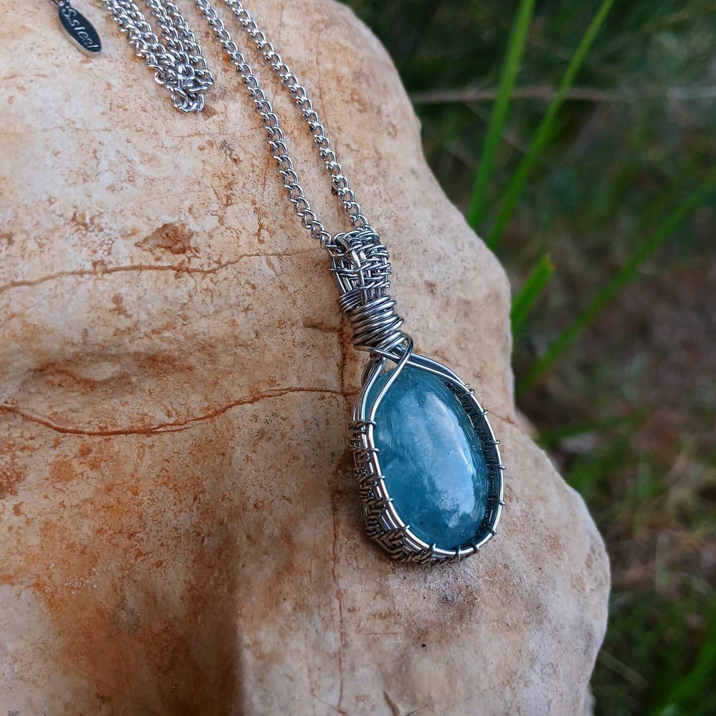 Colar "Oak" de Água Marinha Azul - Coleção de Outono