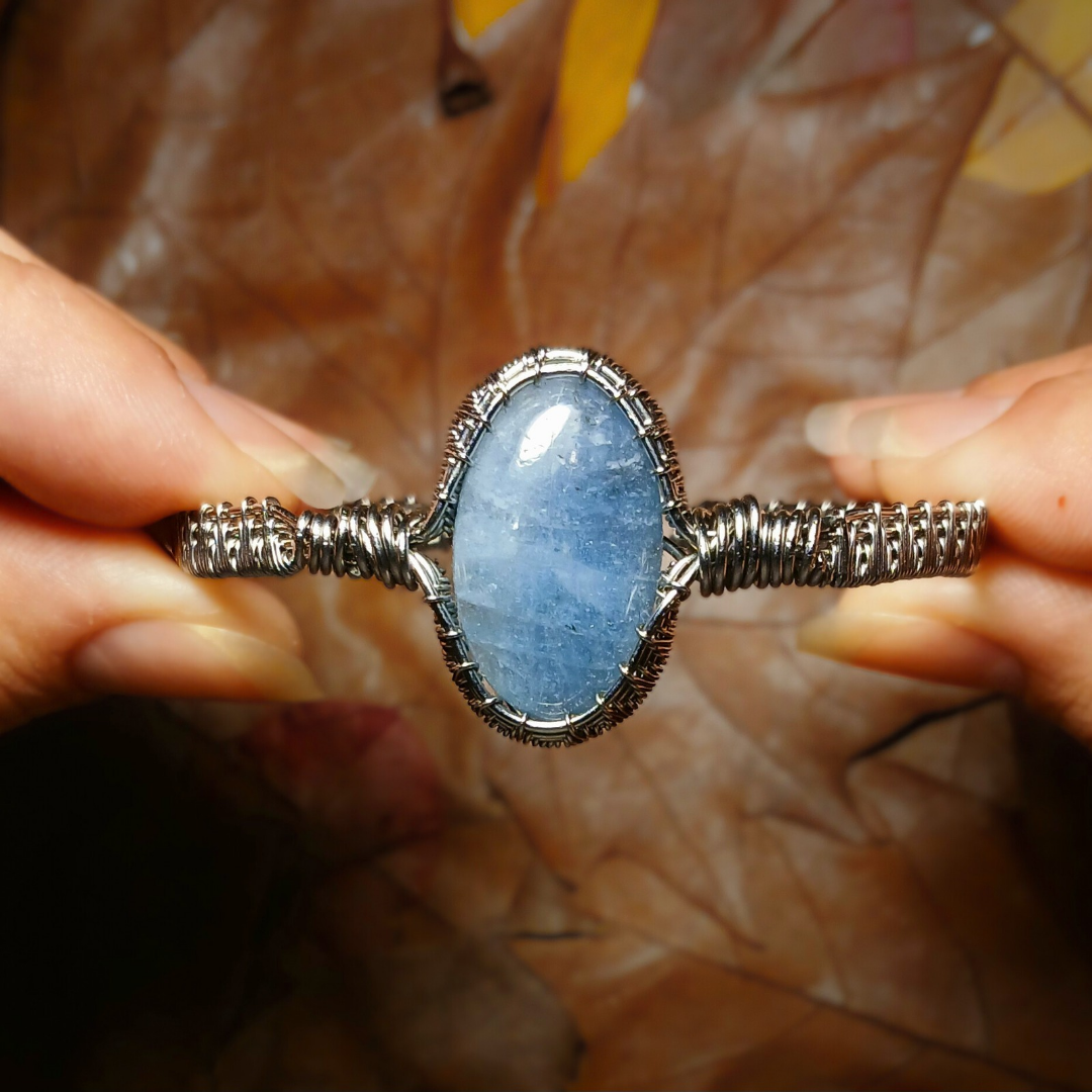 Blue Aquamarine "Pine Tree" Bracelet