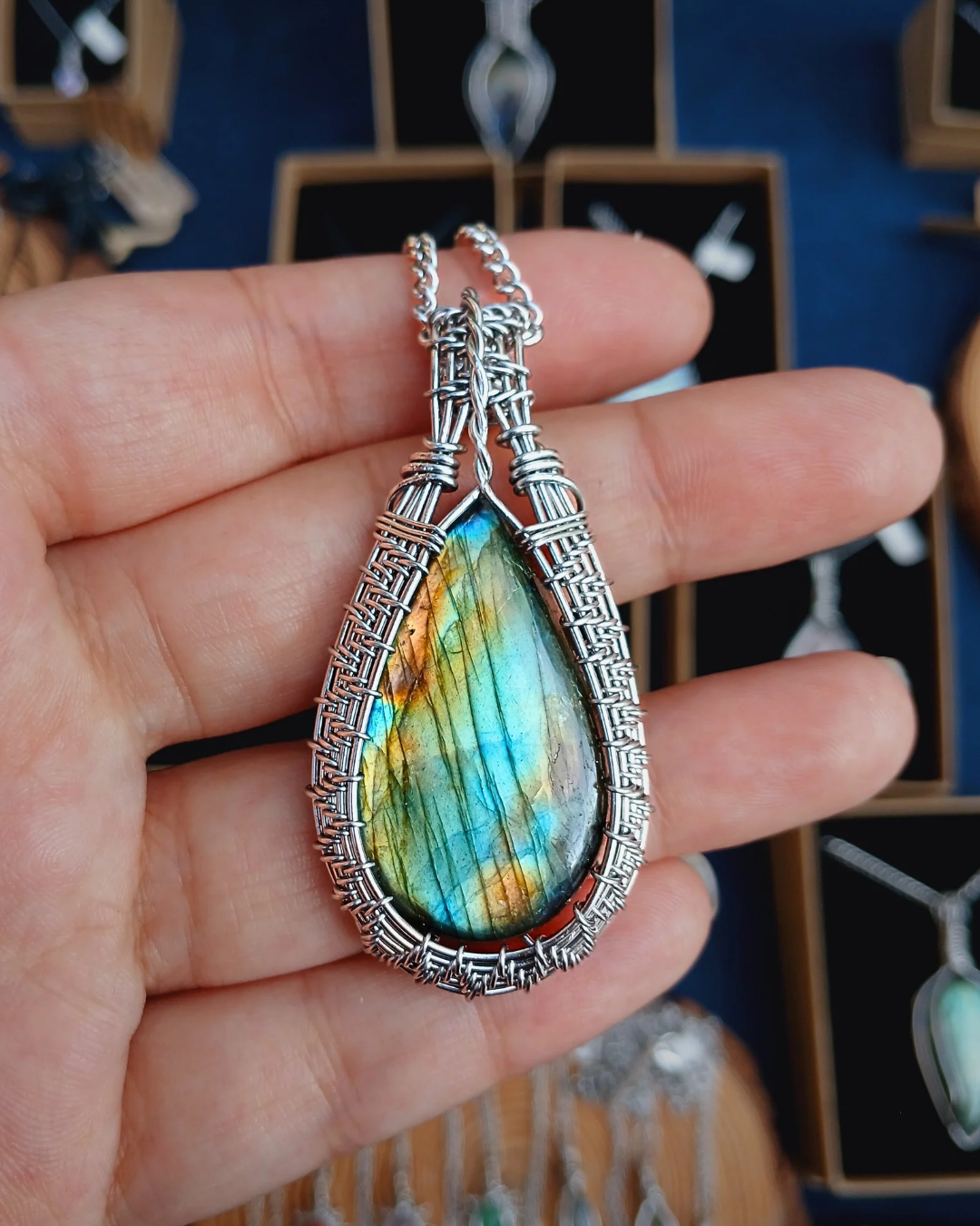 Colar "Victorian" Labradorite Multicolor