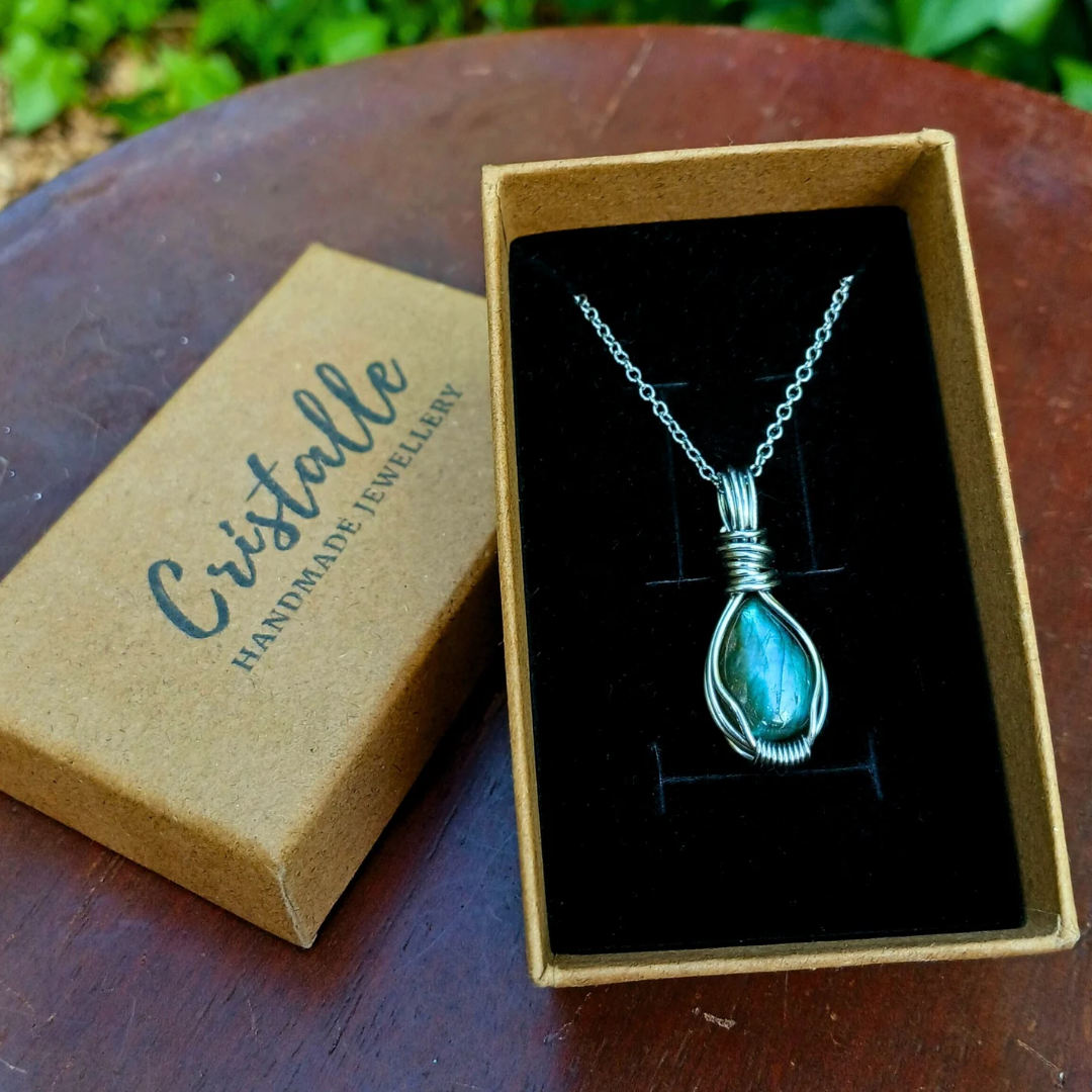 Mini Colar "Forever Two" de Labradorite azul - Coleção de Outono