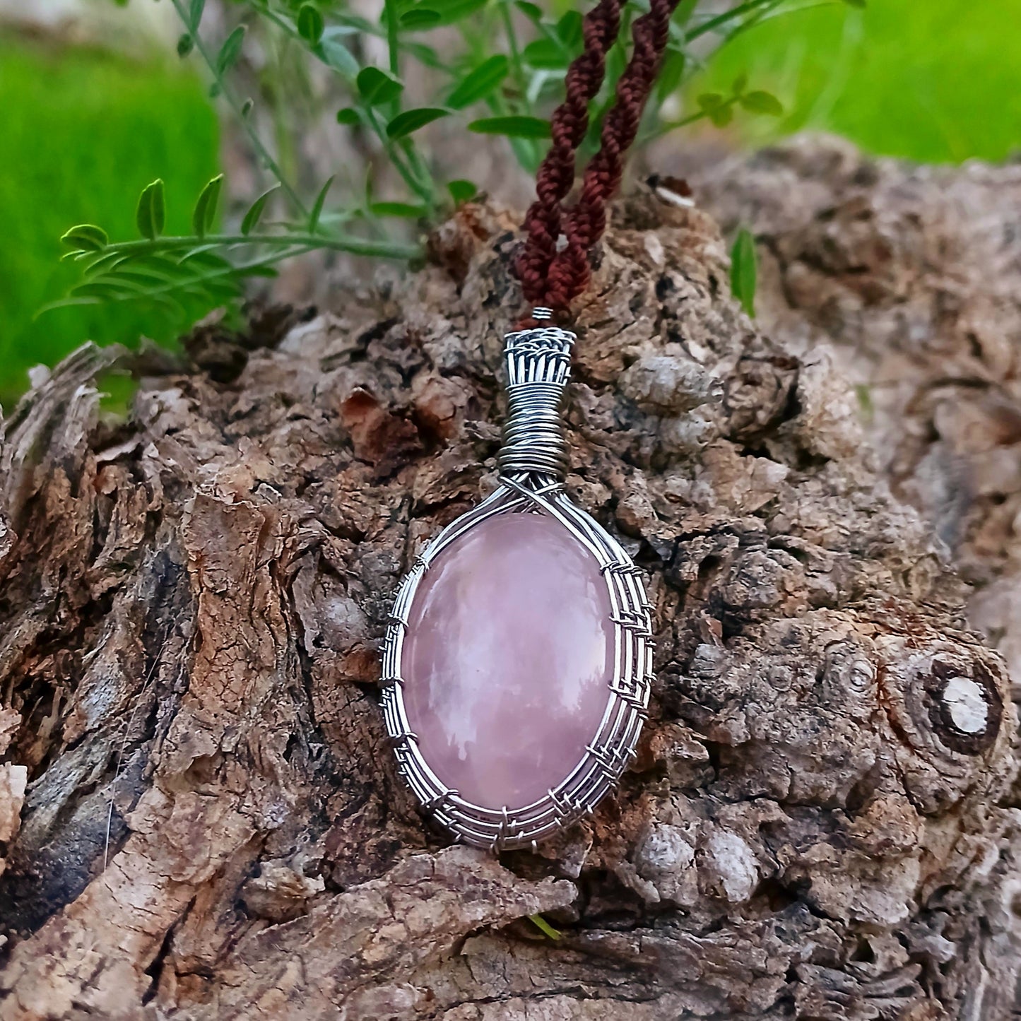 Colar "Oak" de Quartzo Rosa - Coleção de Outono