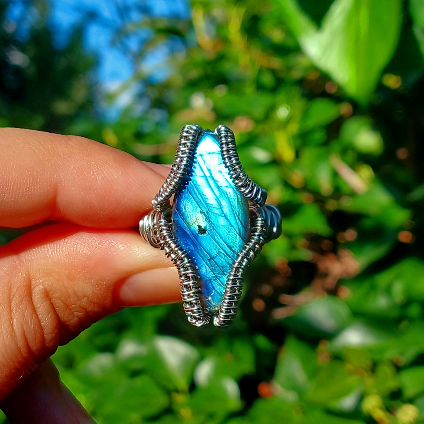 Anel de Labradorite multicolor - Coleção de Outono
