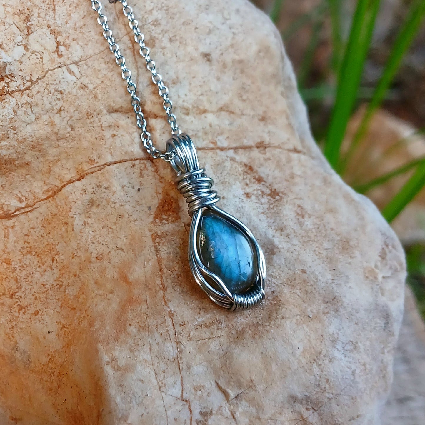 Mini Colar "Forever Two" de Labradorite azul - Coleção de Outono
