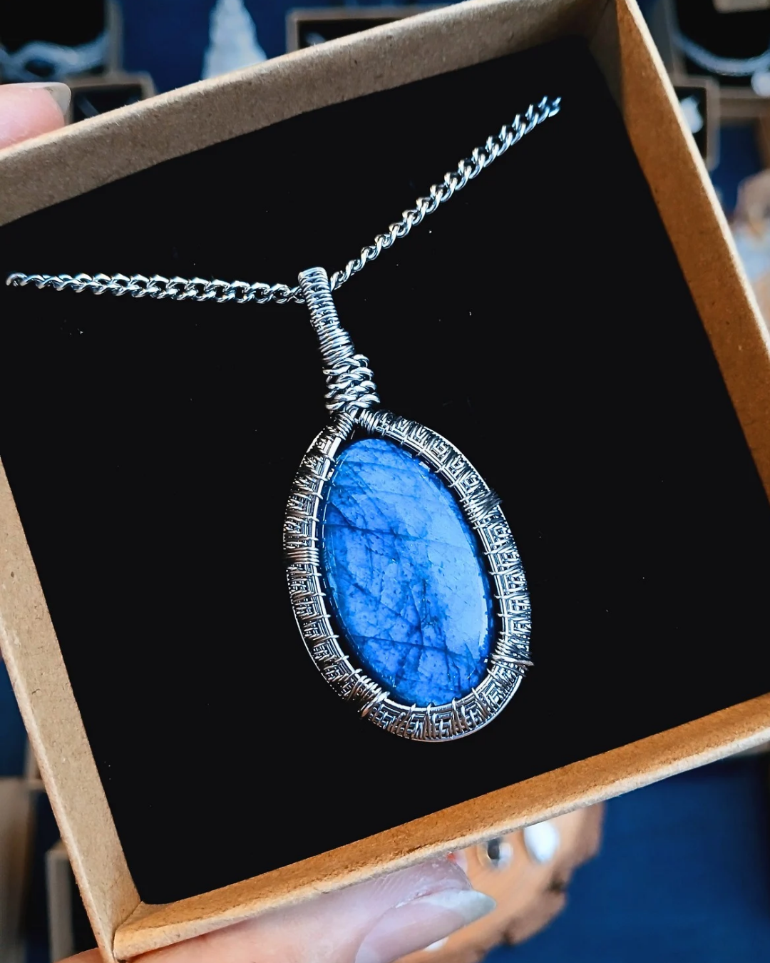 Colar "Oak" Labradorite Azul