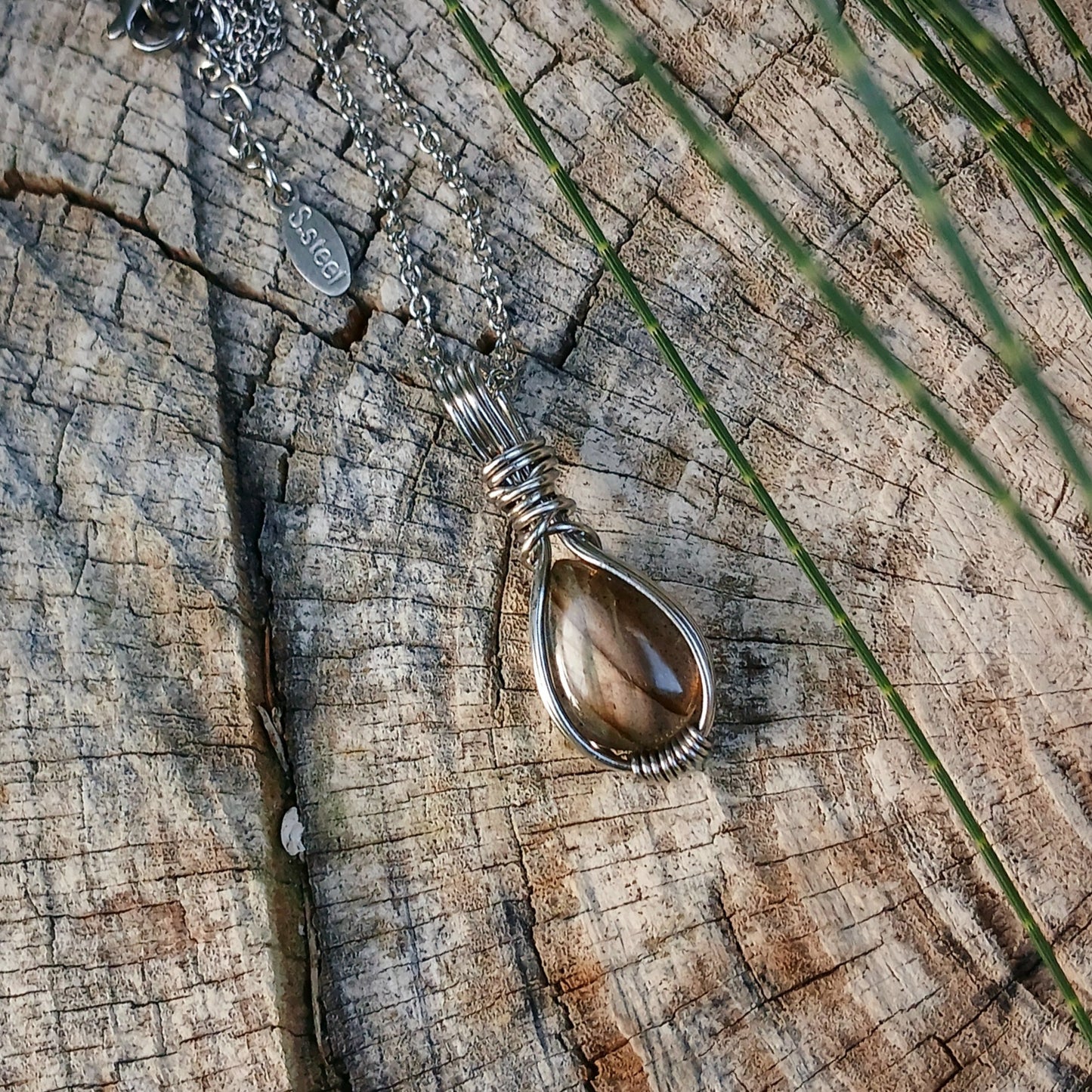Mini Colar "Forever" de Labradorite Laranja - Coleção de Outono