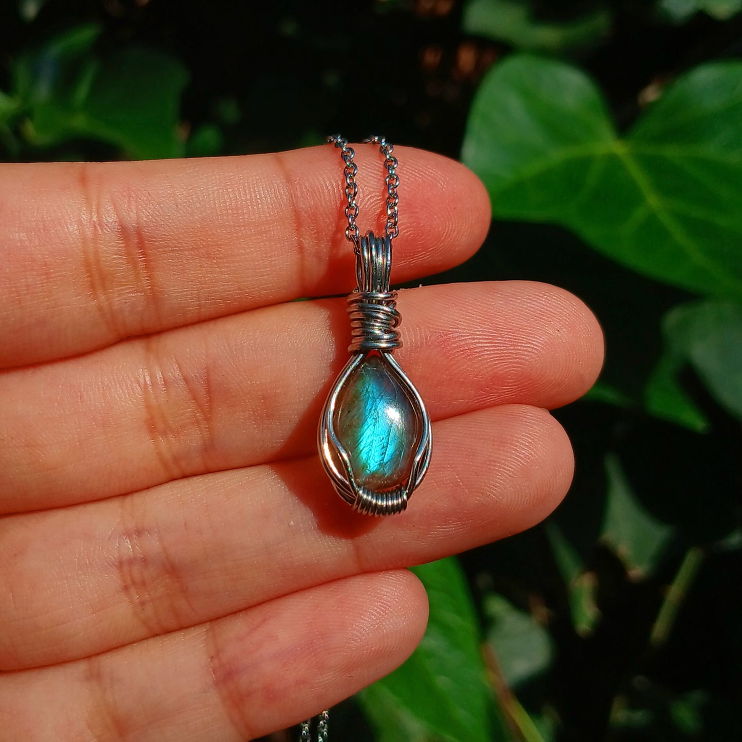 Mini Colar "Forever Two" de Labradorite azul - Coleção de Outono