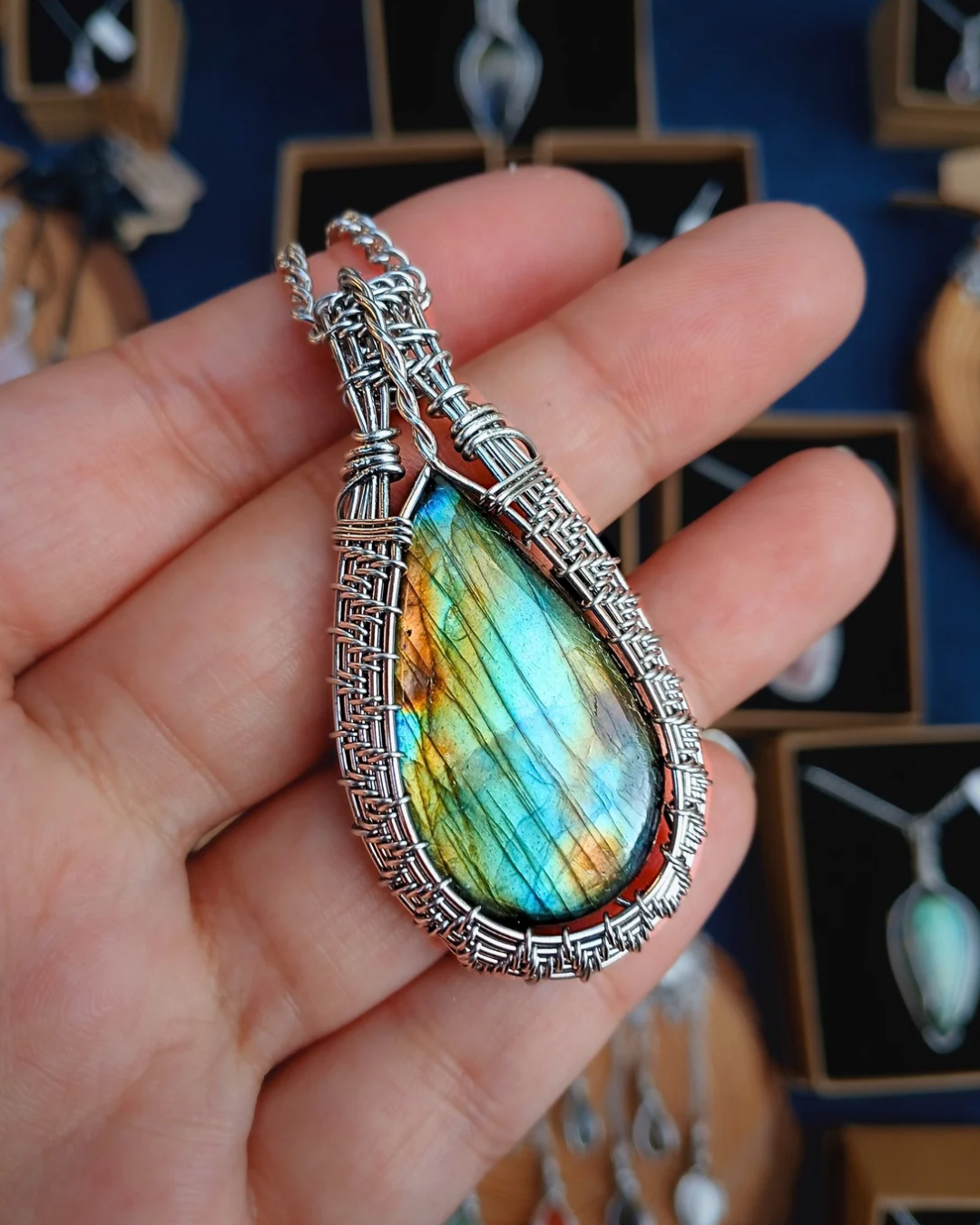 Colar "Victorian" Labradorite Multicolor