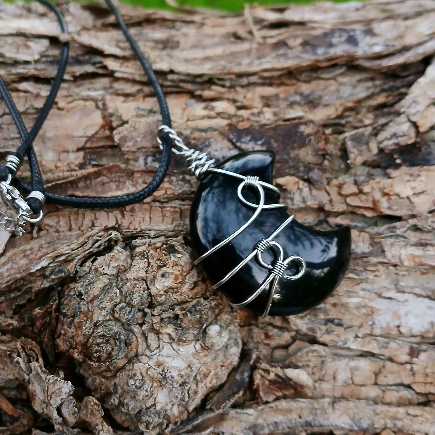 Colar "Moon" de Obsidiana Negra- Coleção de Outono