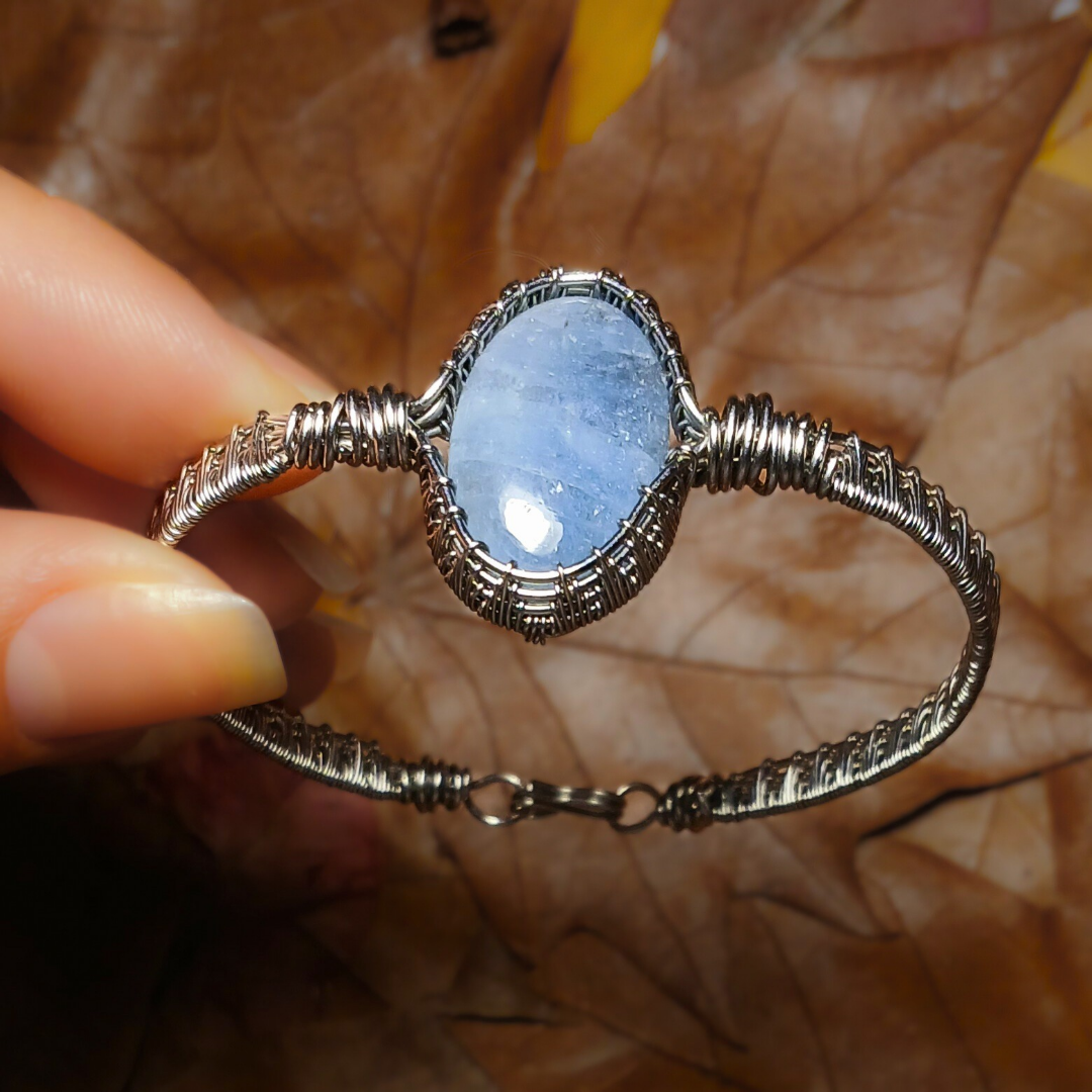 Blue Aquamarine "Pine Tree" Bracelet