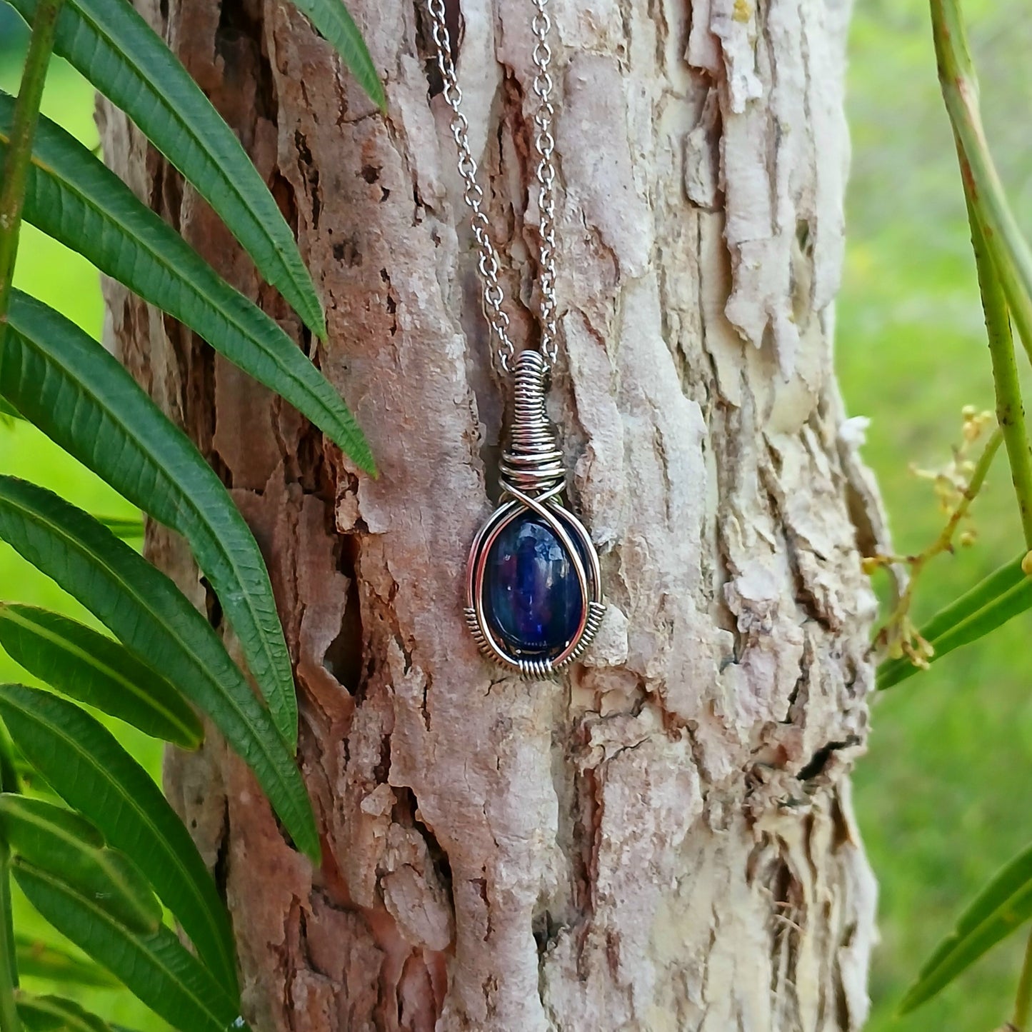 Mini Colar "Classic" de Cianite Azul - Coleção de Outono