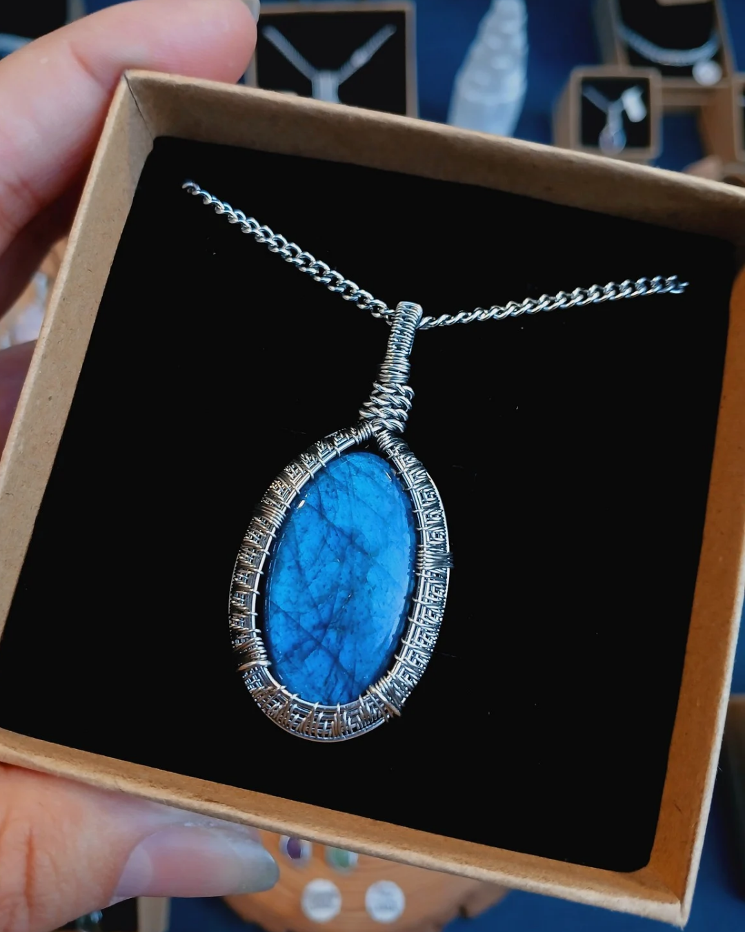 Colar "Oak" Labradorite Azul