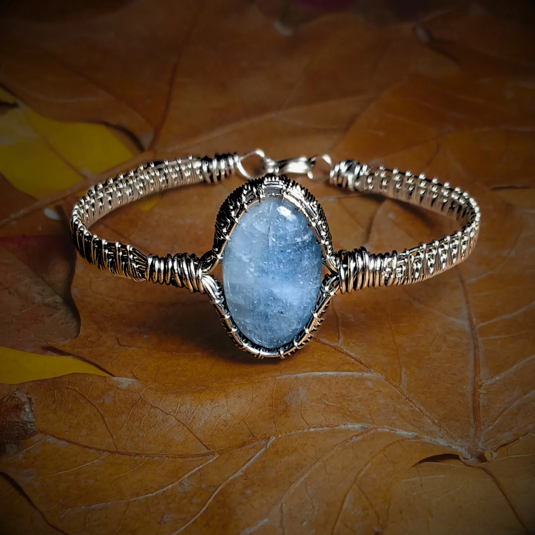 Blue Aquamarine "Pine Tree" Bracelet