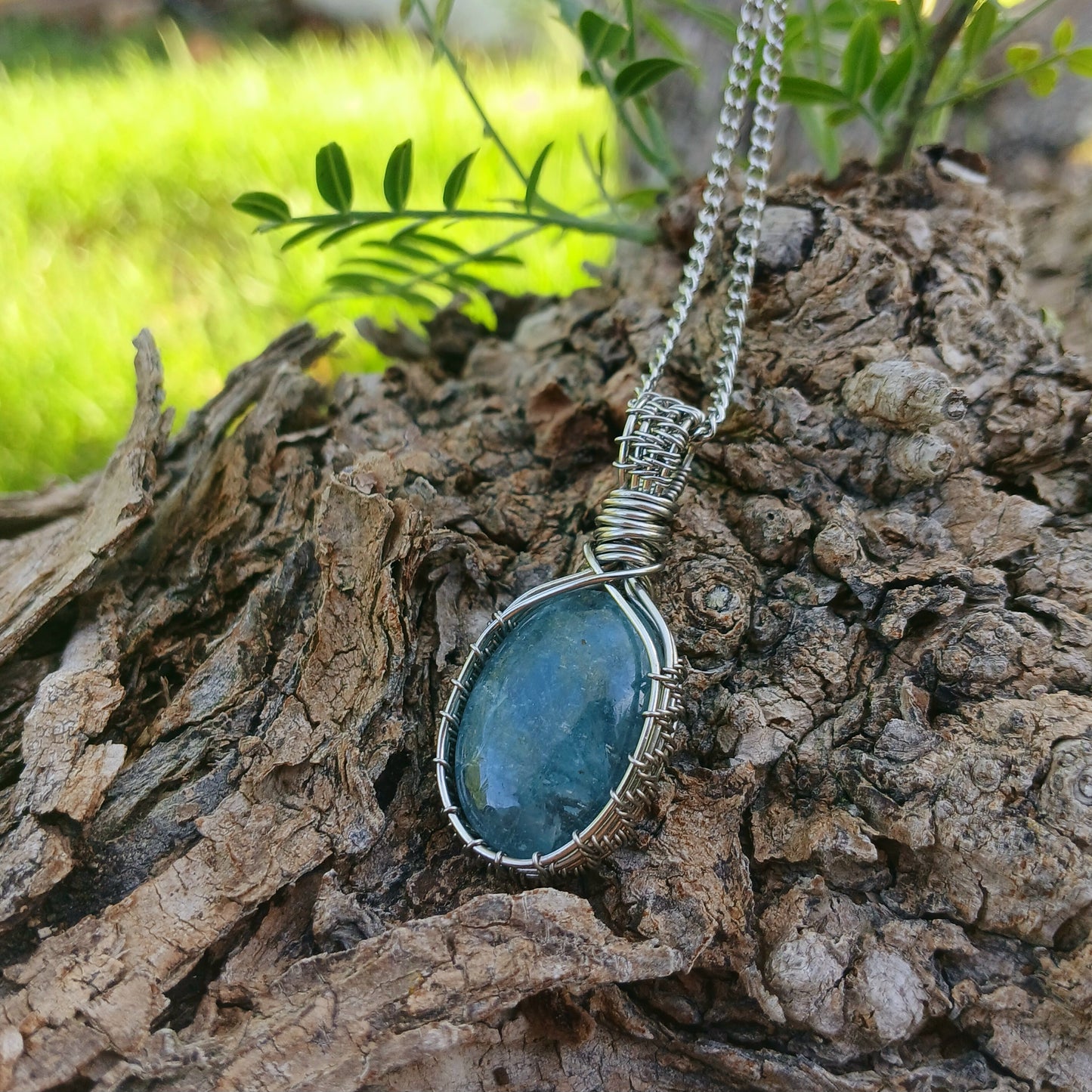 Colar "Oak" de Água Marinha Azul - Coleção de Outono