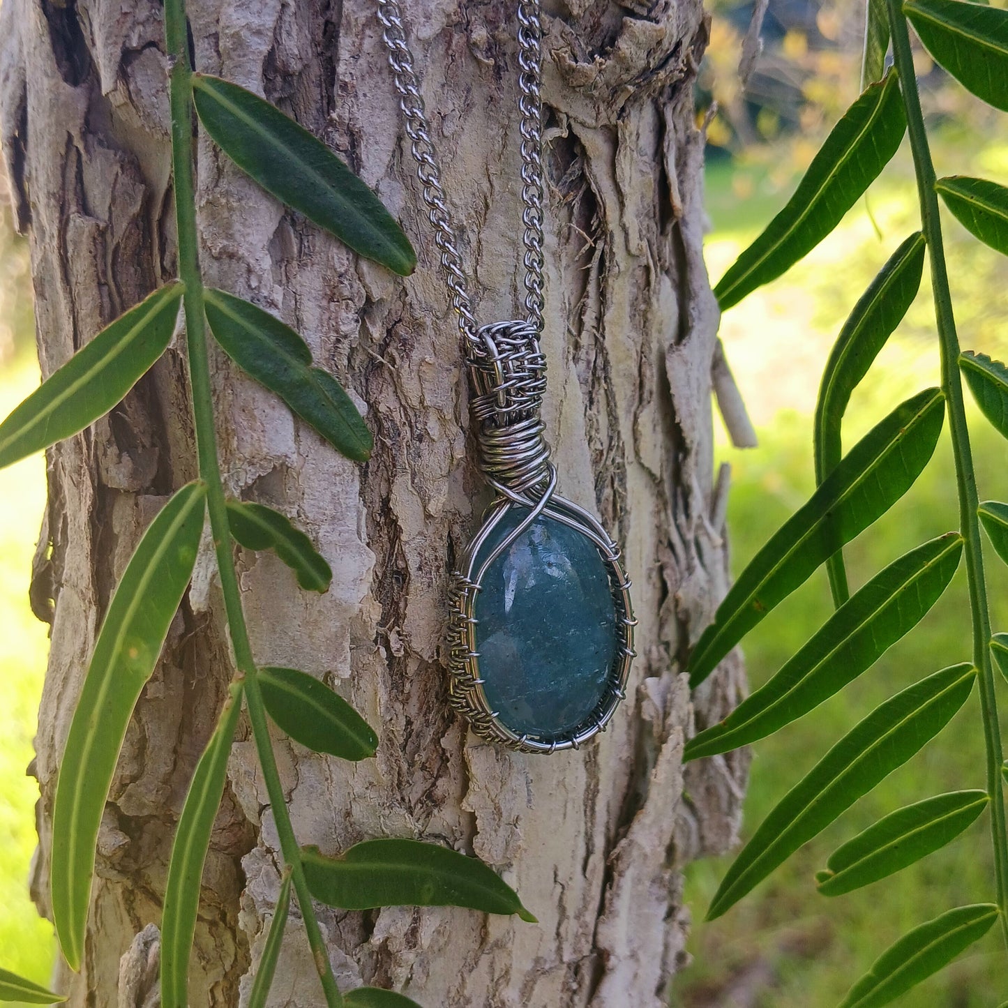 Colar "Oak" de Água Marinha Azul - Coleção de Outono