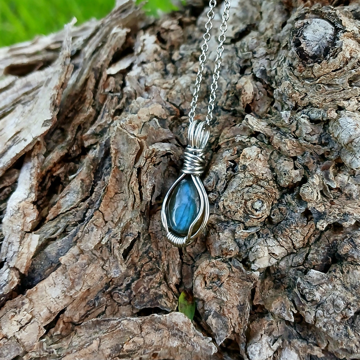 Mini Colar "Forever Two" de Labradorite azul - Coleção de Outono
