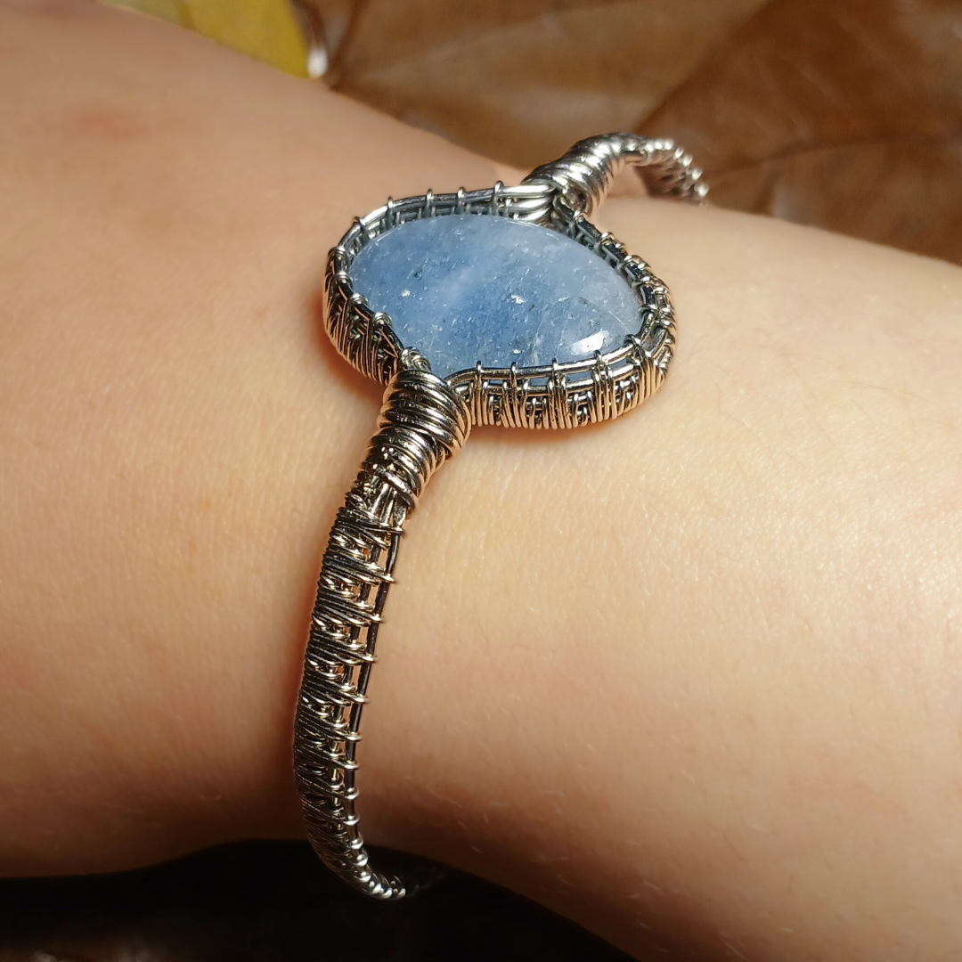 Blue Aquamarine "Pine Tree" Bracelet