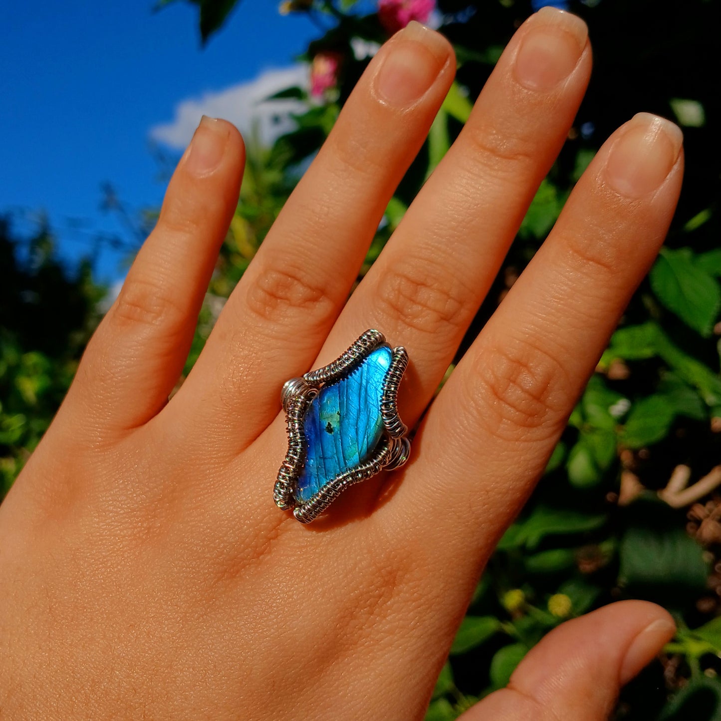 Anel de Labradorite multicolor - Coleção de Outono