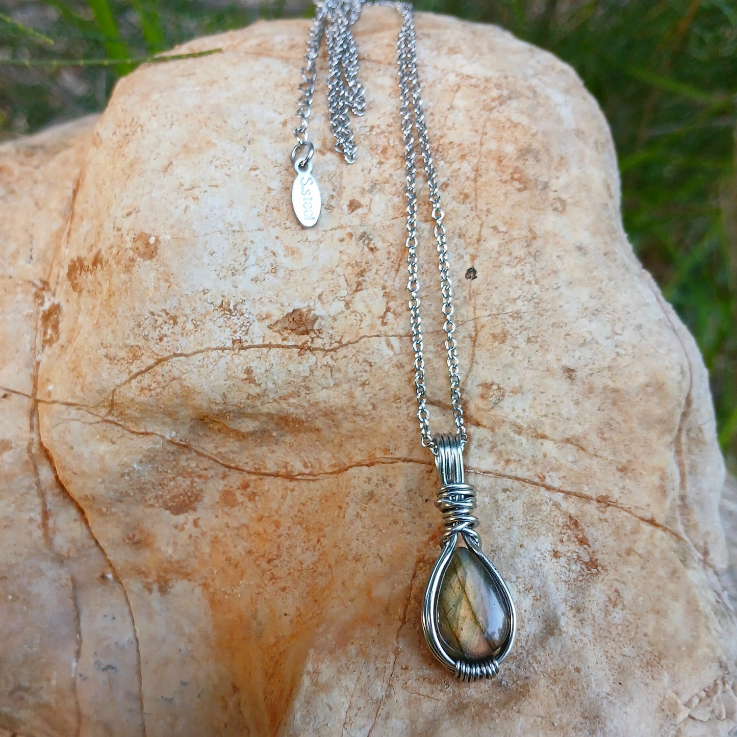 Mini Colar "Forever" de Labradorite Laranja - Coleção de Outono