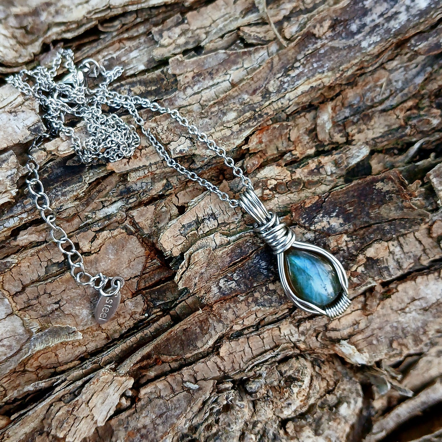 Mini Colar "Forever Two" de Labradorite azul - Coleção de Outono