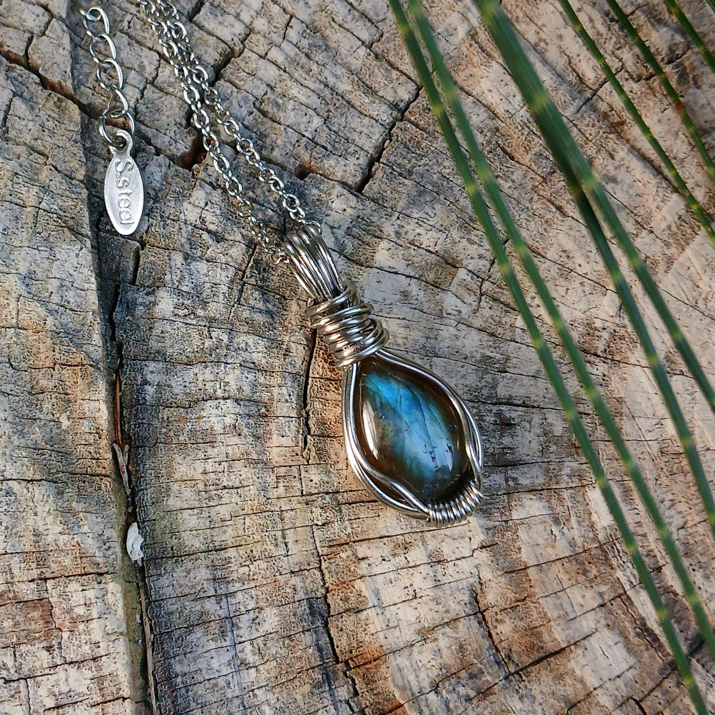Mini Colar "Forever Two" de Labradorite azul - Coleção de Outono