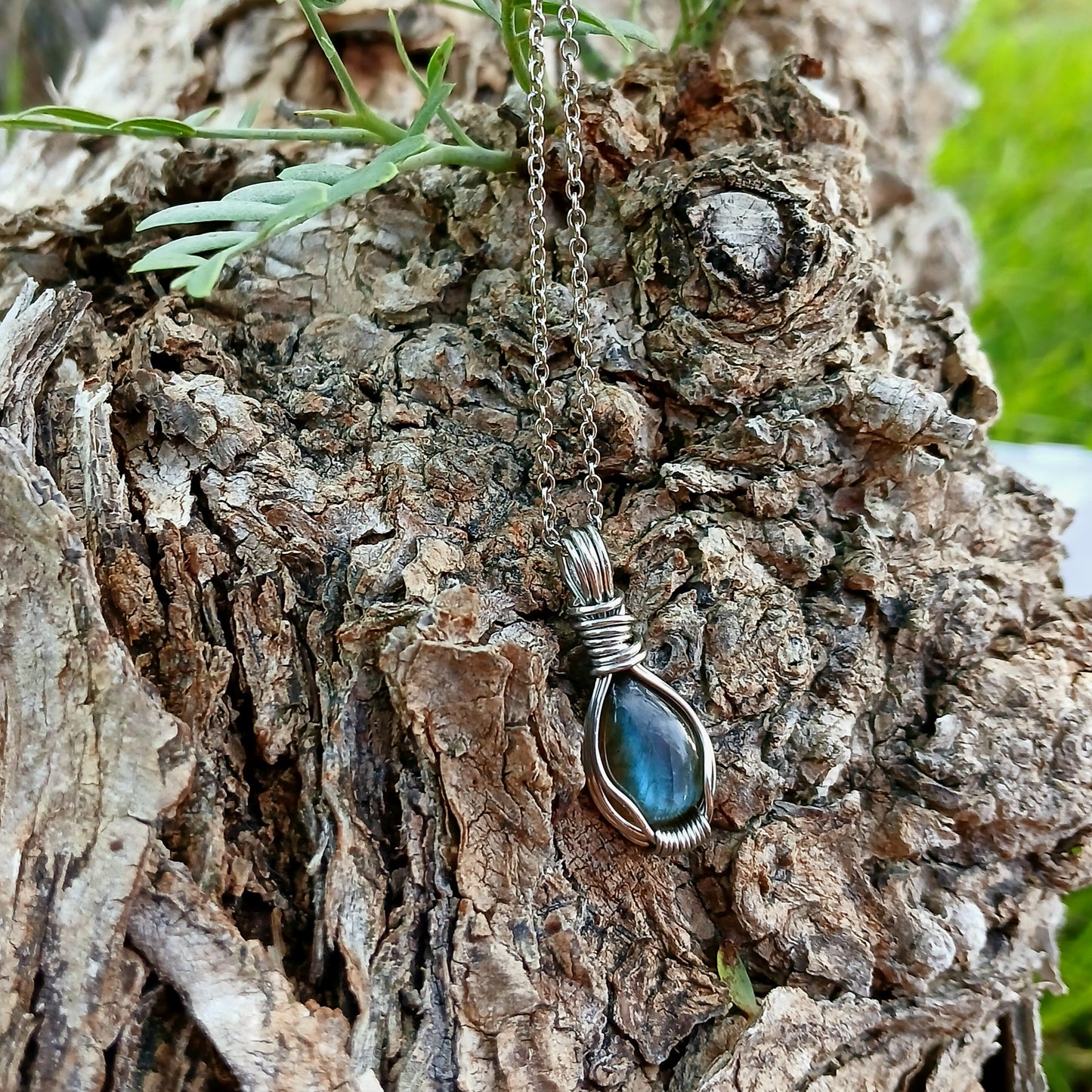 Mini Colar "Forever Two" de Labradorite azul - Coleção de Outono