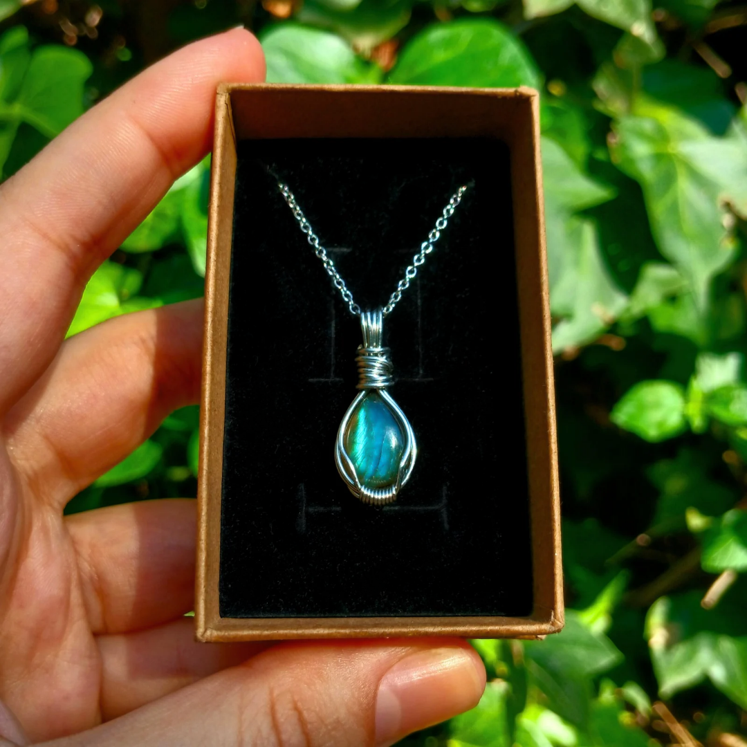 Mini Colar "Forever Two" de Labradorite azul - Coleção de Outono