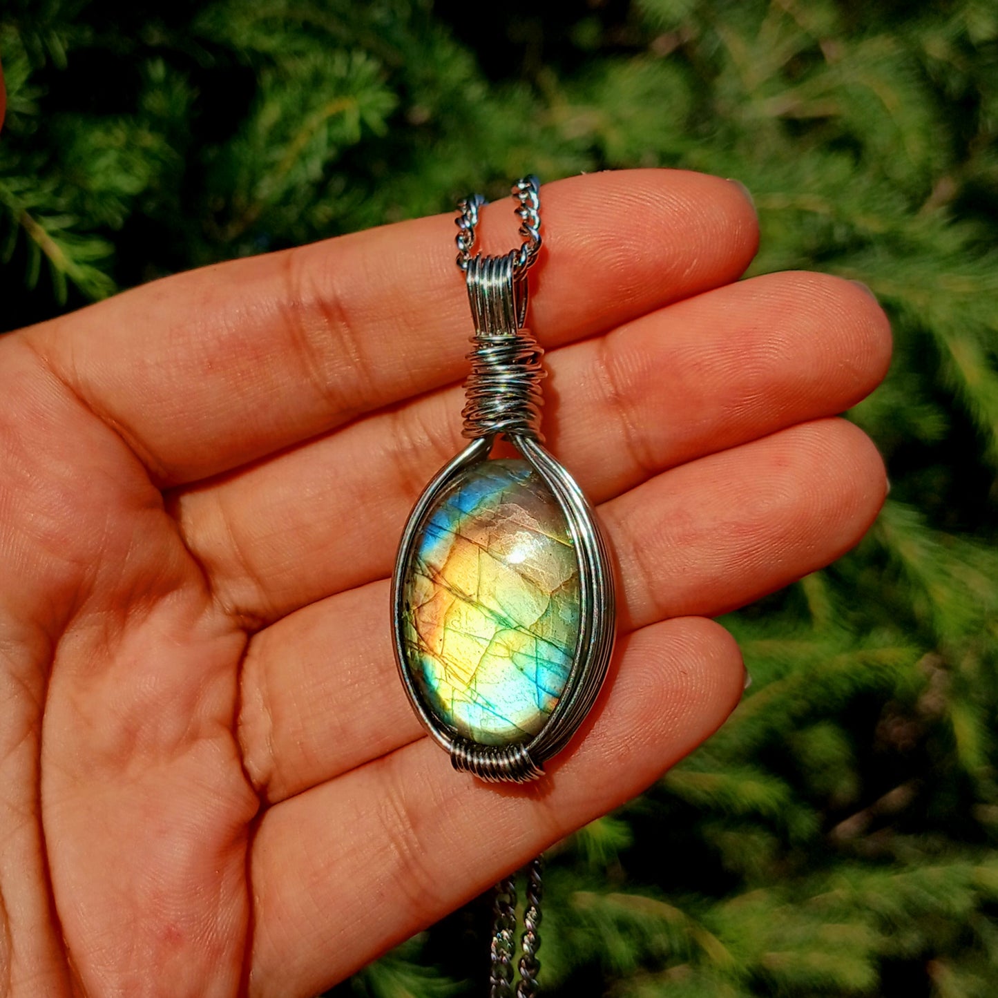 Colar "Forever" de Labradorite multicolor - Coleção de Outono