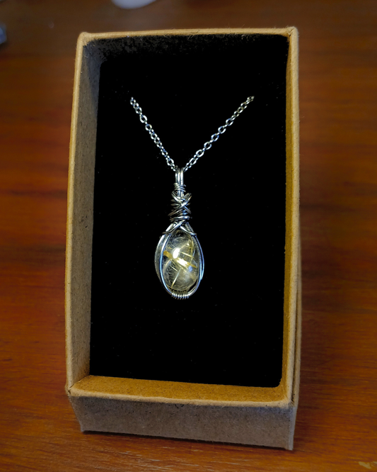 Colar "X" Quartzo Rutilado