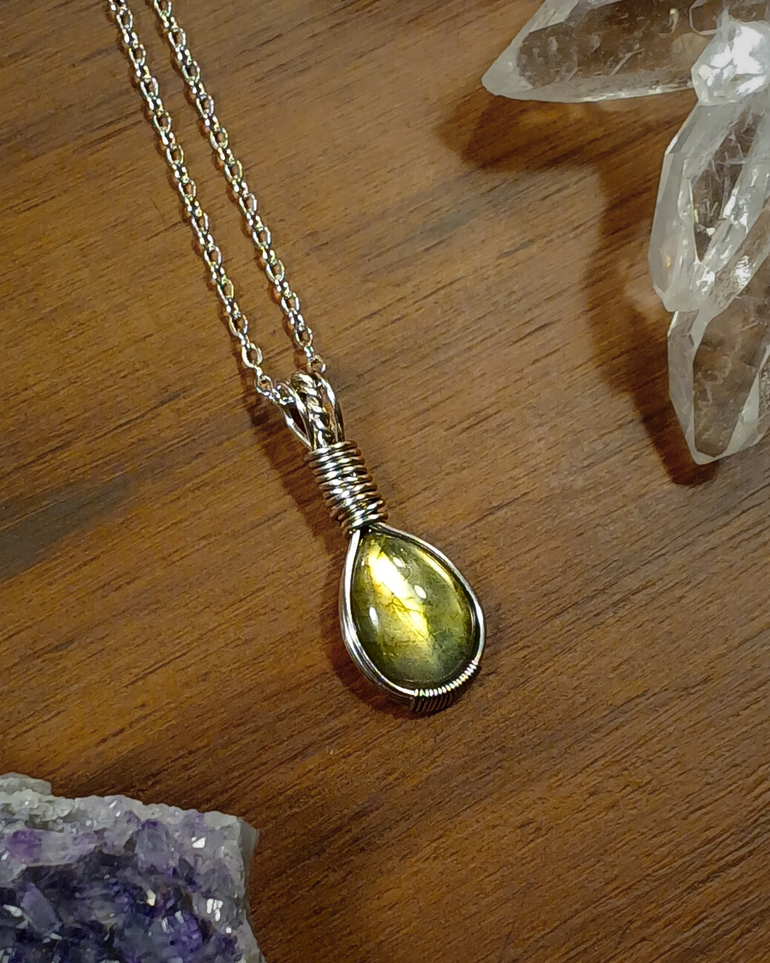 Colar "Forever" Labradorite Amarela