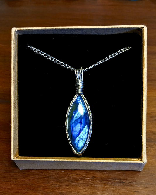 Colar "Dragon'sEye" Labradorite Azul