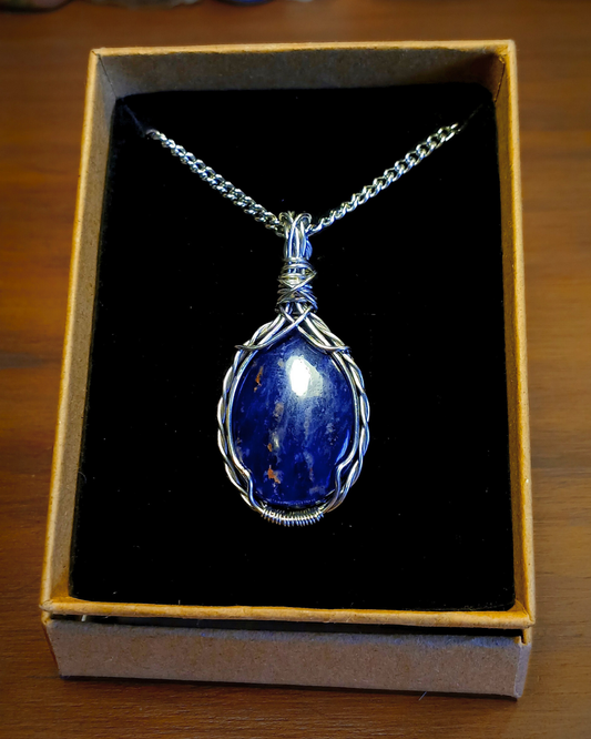 Colar "X Trançado" Sodalite
