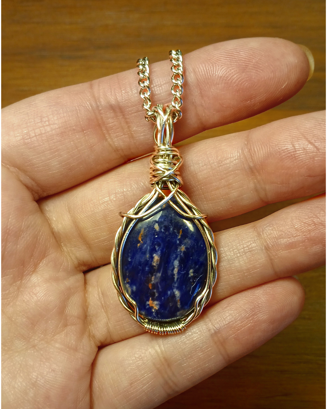 Colar "X Trançado" Sodalite