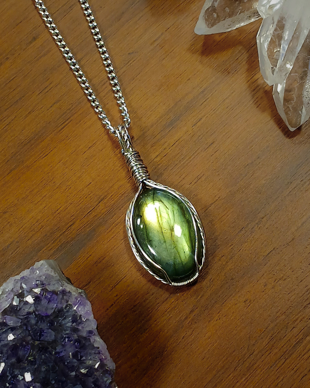 Colar "Forever One" Labradorite Verde