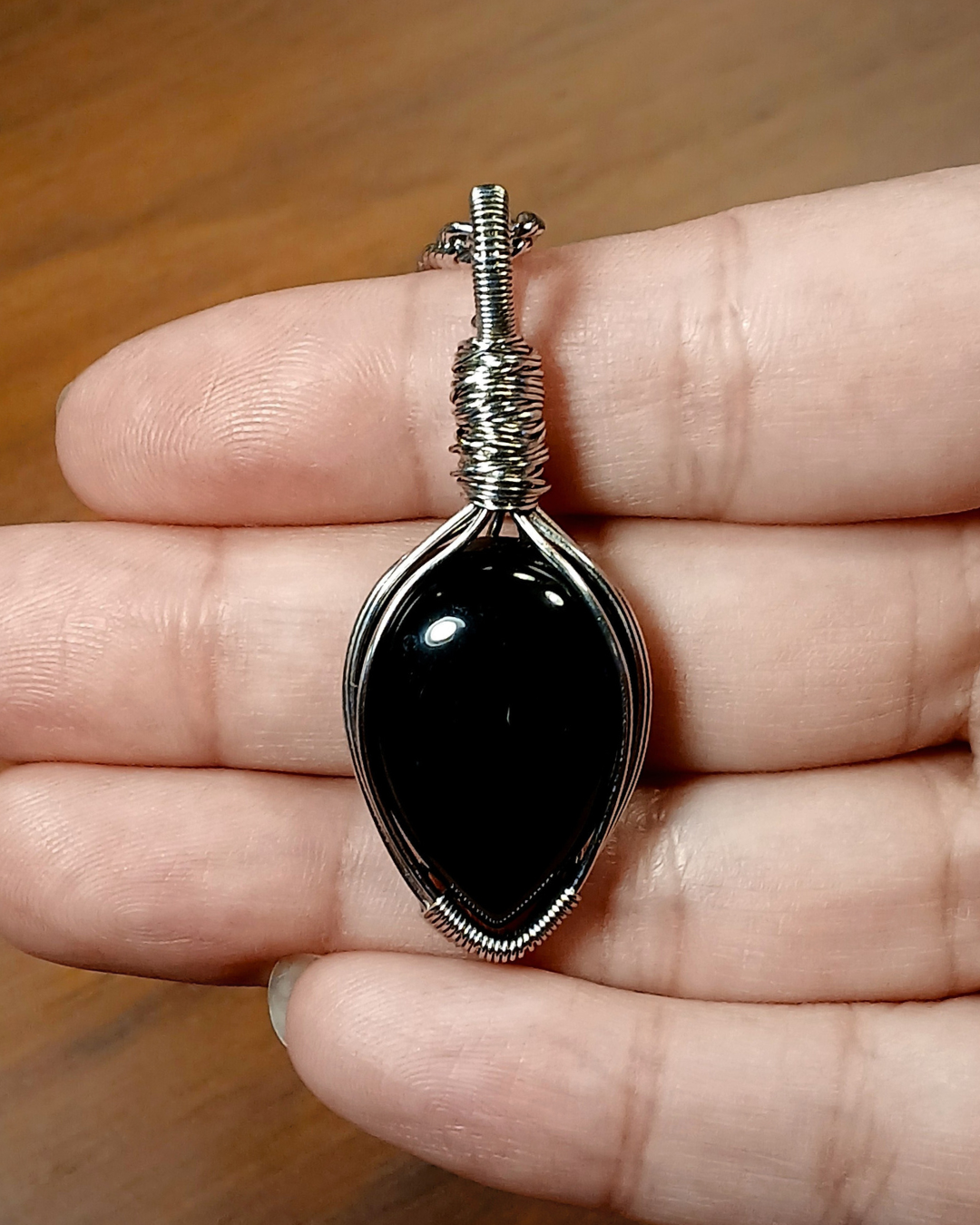 Colar "Moon" de Obsidiana Negra