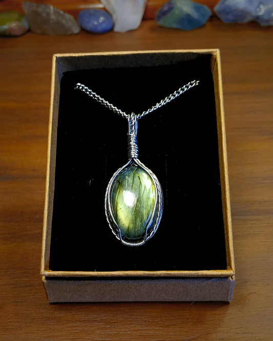 Colar "Forever One" Labradorite Verde