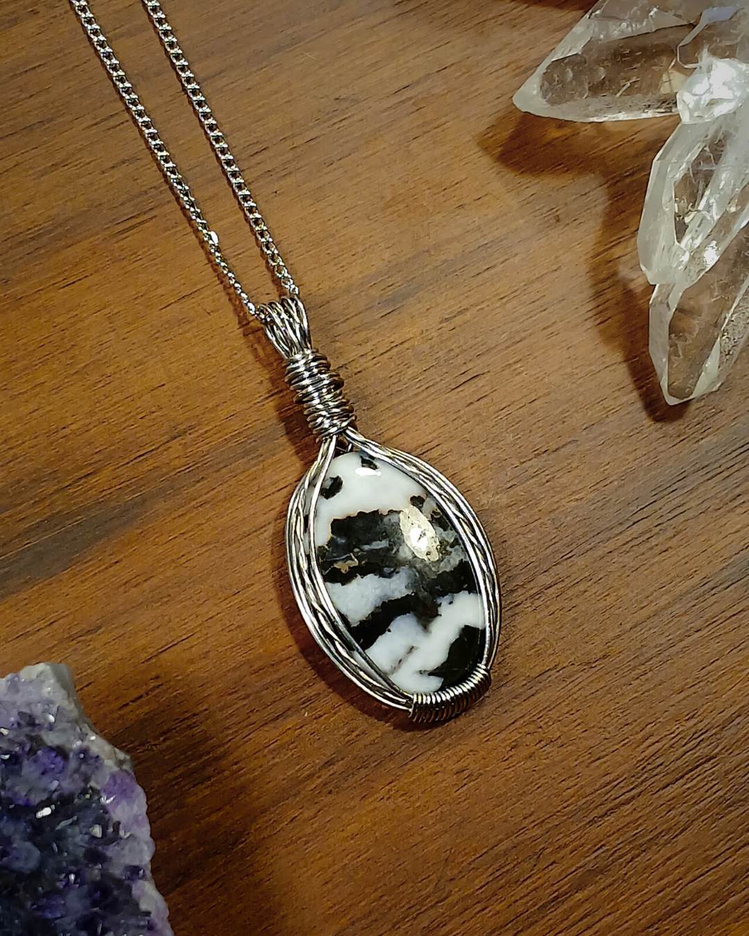 Colar "Forever One " de Jaspe Zebra